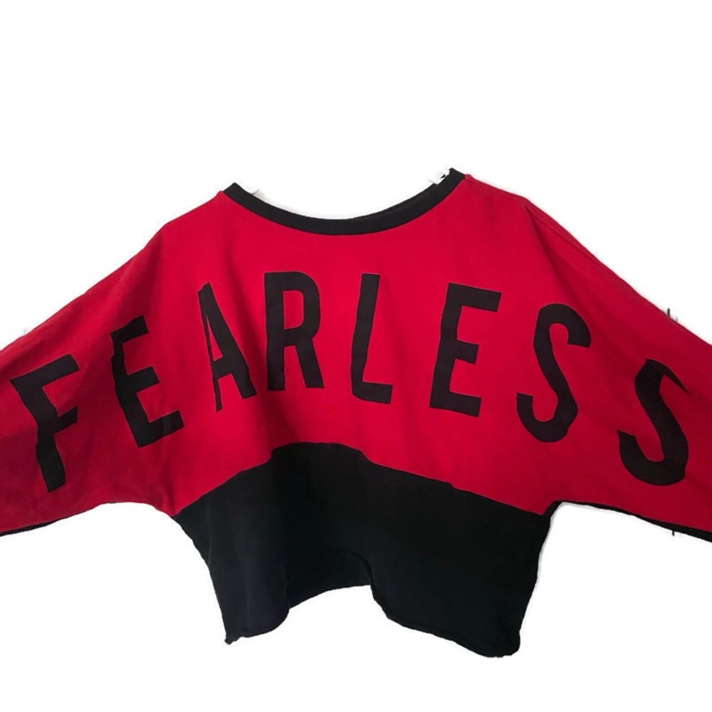 Justice | "Fearless" Croptop Black & Red Sz 14/16